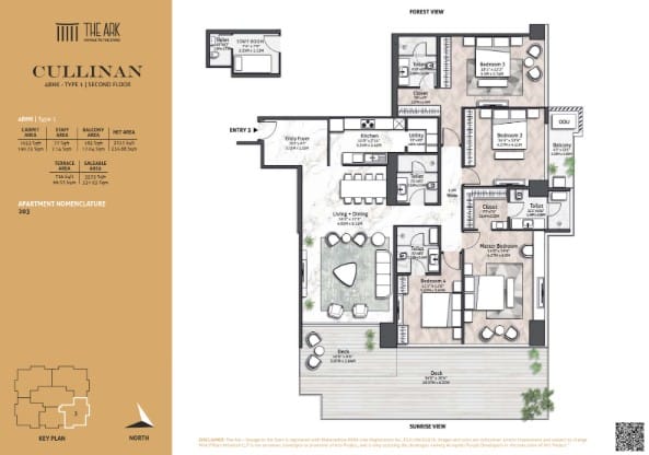 4 BHK Floor Plan - The Ark Cullinan